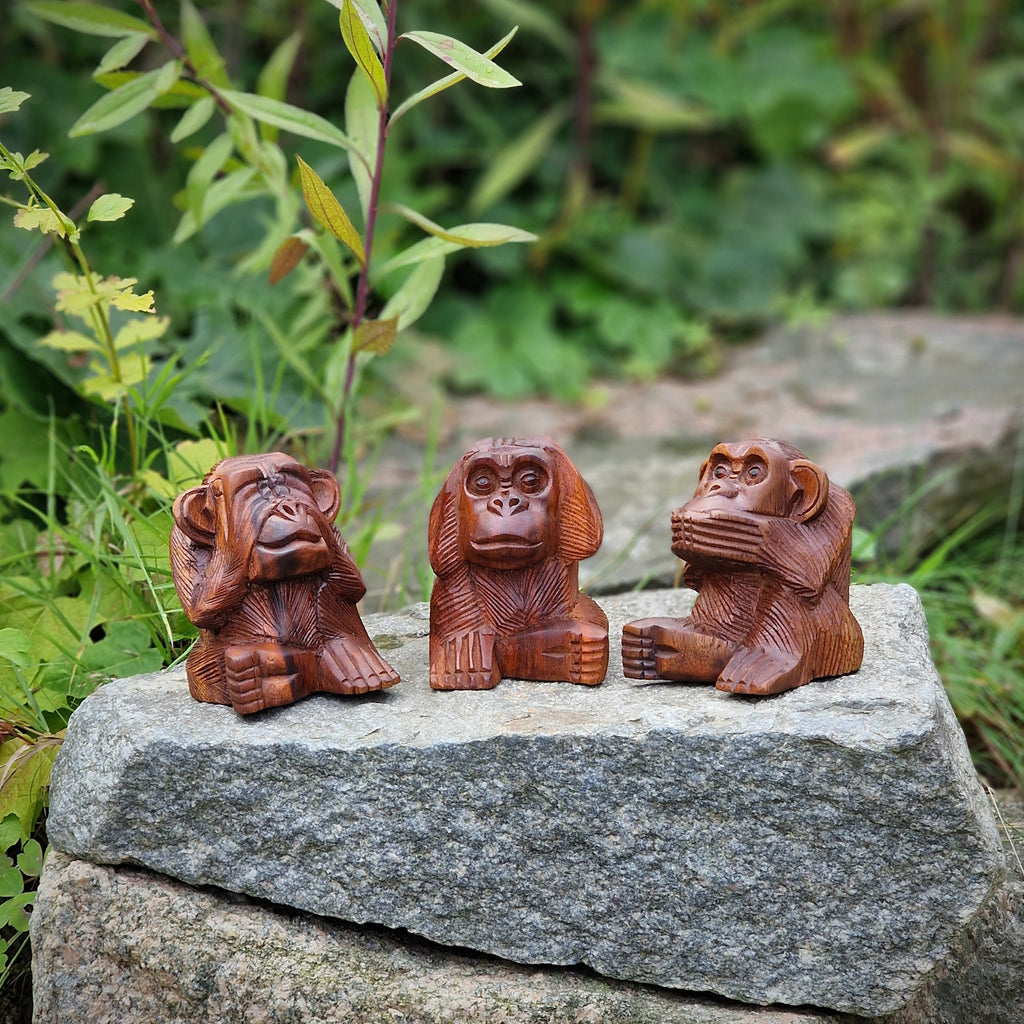 3er Set Holz Affen klein „Nichts sehen, Nichts hören, Nichts Sagen“