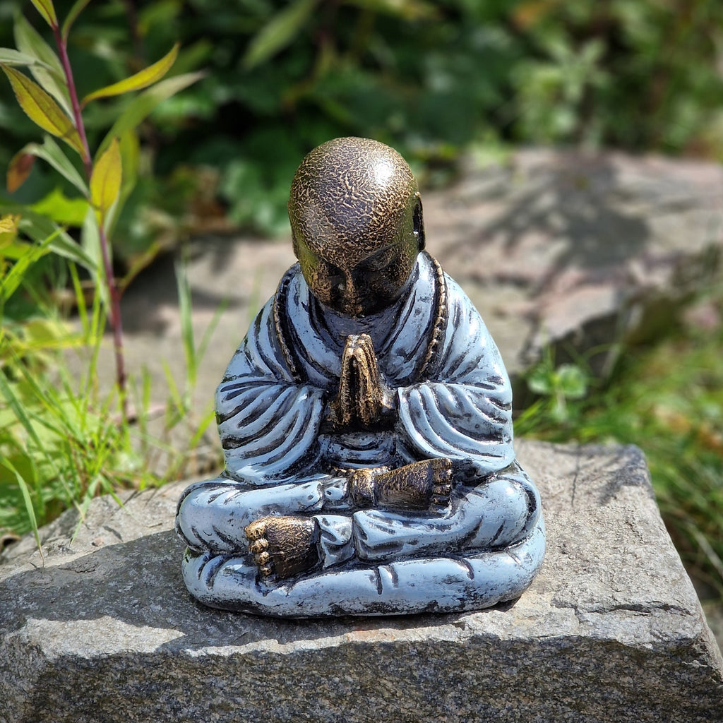 Buddha Statue Skulptur aus Sandguss Shaolin Hijau arctic 23 x 19 cm ca. 5 Kg