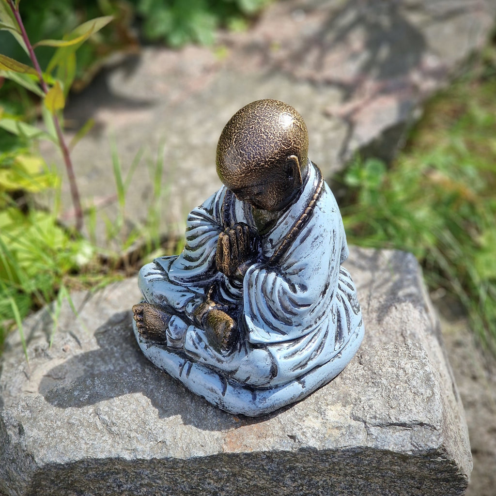 Buddha Statue Skulptur aus Sandguss Shaolin Hijau arctic 23 x 19 cm ca. 5 Kg