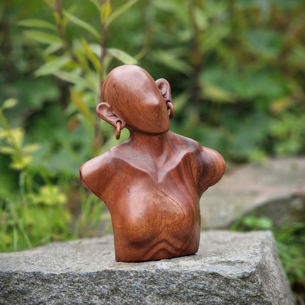 Holz Skulptur " Frauen Büste " 25 cm Holzfigur Kunsthandwerk aus Bali