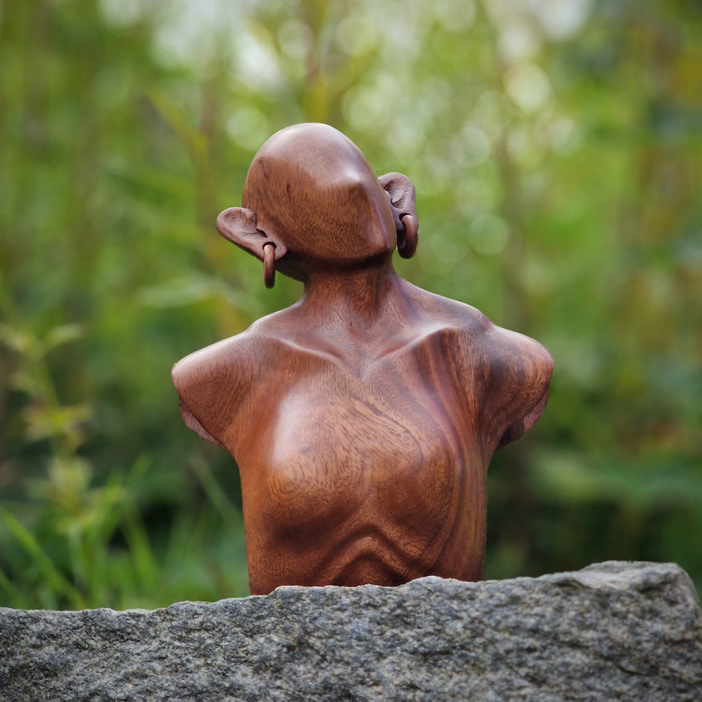 Holz Skulptur " Frauen Büste " 25 cm Holzfigur Kunsthandwerk aus Bali