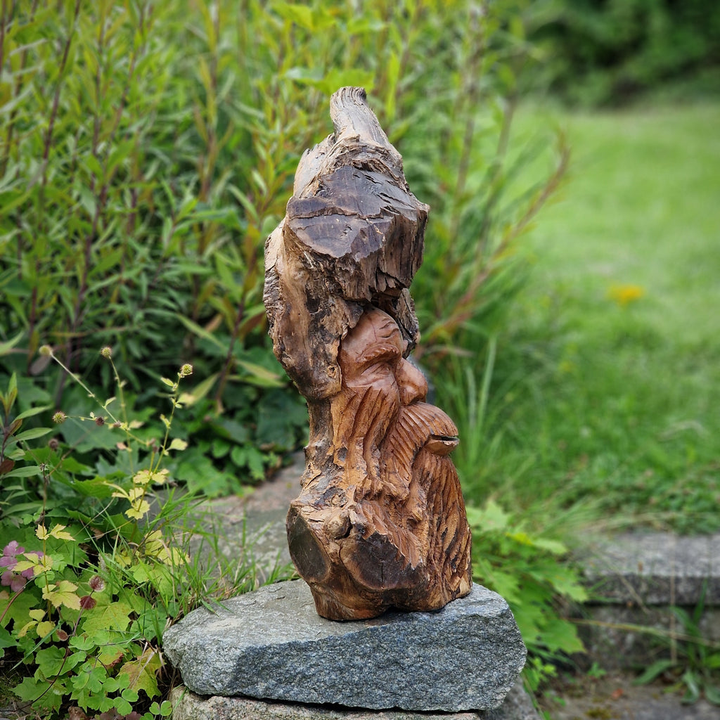 Waldschrat Naturgeist Wurzelsgesicht Waldgeist aus Holz handgeschnitzt Holzfigur