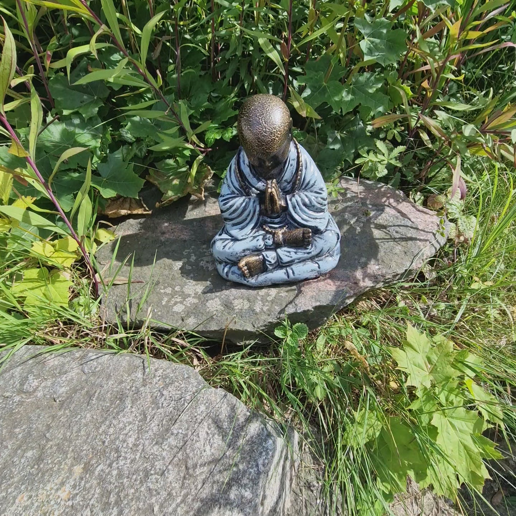 Buddha Statue Skulptur aus Sandguss Shaolin Hijau arctic 23 x 19 cm ca. 5 Kg